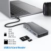 12in1 4x USB-C (Type C), 3x USB-A, HDMI 4K@60Hz, RJ45, 3,5mm Jack, TF, SD Kártyaolvasó -PD-100W HUB Dokkoló Állomás