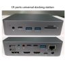 15in1 4x USB-C (Type C), 5x USB-A, 2x HDMI 2.1, 1x DP 4K@30Hz, RJ45, SD, TF Kártyaolvasó, 2x 3,5mm Jack -HUB Dokkoló Állomás