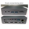 15in1 4x USB-C (Type C), 5x USB-A, 2x HDMI 2.1, 1x DP 4K@30Hz, RJ45, SD, TF Kártyaolvasó, 2x 3,5mm Jack -HUB Dokkoló Állomás