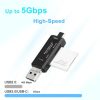 Rocketek 3in1 SD/TF Kártyaolvasó (USB-A/ Micro-USB/ USB-C Type C) (HX-518)