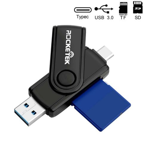 USB-C 3.0 SD MicroSD TF kártyaolvasó és író adapter - USB Type C & USB-A