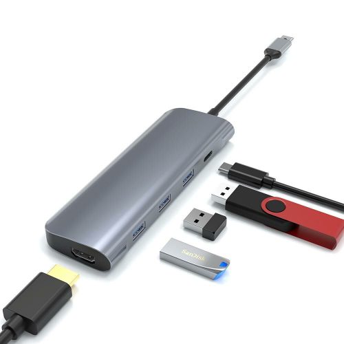 5 in 1 USB-C 3.0 HUB dokkoló adapter - 3x USB 3.0, Type-C USB, 4K HDMI, 65W HUB Dokkoló Állomás