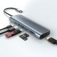 6 in 1 USB-C 3.0 HUB dokkoló adapter - 2x USB 3.0, Type-C USB, SD MicroSD TF kártya olvasó, 4K