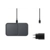 Samsung Wireless Charger Duo Pad 2 az 1-ben, 15 W EP-P5400 utazási töltővel (25 W) + USB kábel, fekete