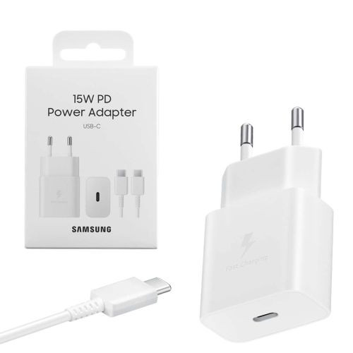 Samsung 15W-os utazótöltő Type-C – Type-C kábellel, fehér