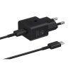 Samsung utazási töltő 25 W EP-T2510X PD 3.0 Type-C-C típusú kábellel (1 m) Fekete EU