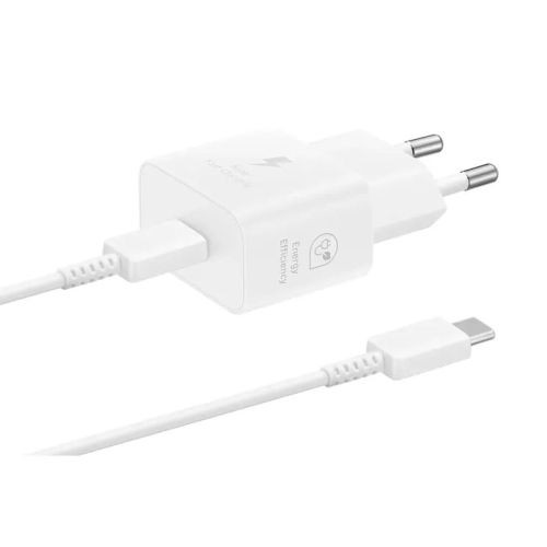 Samsung utazási töltő 25 W EP-T2510X PD 3.0 Type-C-C típusú kábellel (1 m) Fehér EU