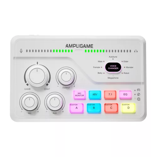 Fifine SC8W RGB gaming hangkeverő - fehér