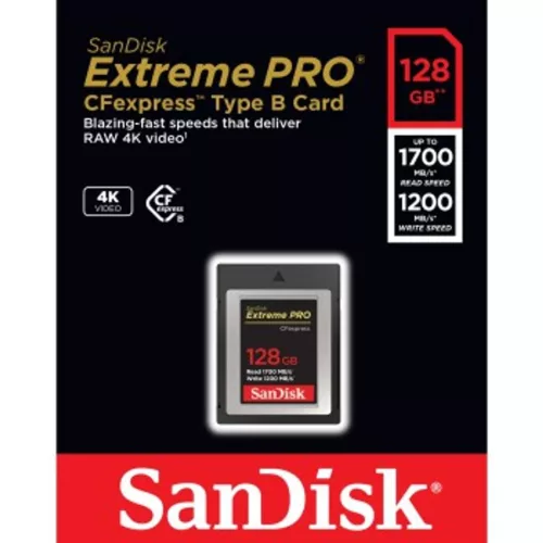 SanDisk Extreme PRO CFexpress Type B 128GB (1700/1200 MB/s)