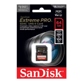 SanDisk Extreme PRO SDXC 64GB CL10 UHS-II V60 (280/100 MB/s)