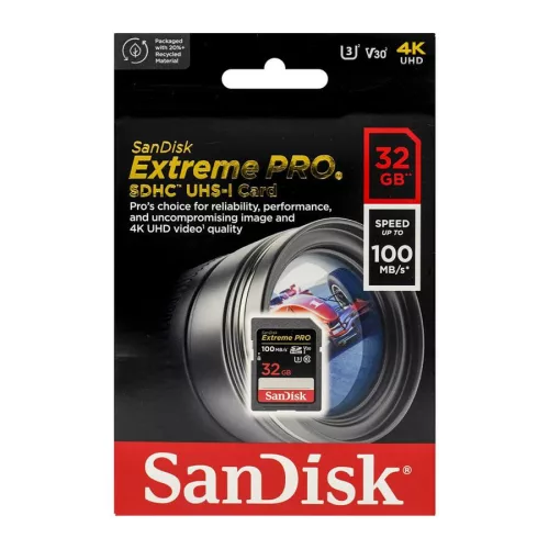 SanDisk Extreme PRO SDHC 32GB CL10 UHS-I U3 V30 (100/90 MB/s)