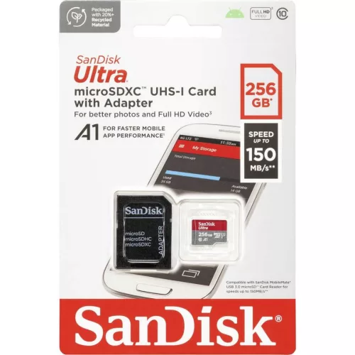 SanDisk Ultra micro SDXC 256GB + adapter A1 CL10 UHS-I (150 MB/s)