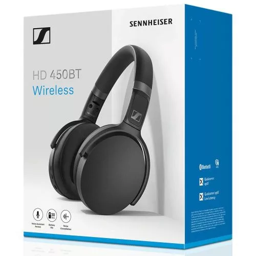Sennheiser HD 450 vezeték nélküli over-ear fejhallgató (fekete)
