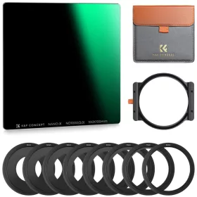   K&F Concept X-Pro Kit 9in1 adapter 49/ 52/ 58/ 62/ 67/ 72/ 77/ 82mm & ND1000 (100x100mm) Négyzet Objektív szűrőkészlet
