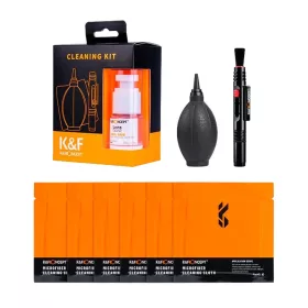   K&F Concept 4in1 Cleaning Kit - LensPen + Körtepumpa + Mikrószálas kendő + Fújó (Objektív tisztító)