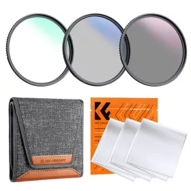   K&F Concept 82mm professzionális szűrőszett (MCUV + CPL + ND4) + tok + 3 db kendő