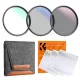 K&F Concept 82mm professzionális szűrőszett (MCUV + CPL + ND4) + tok + 3 db kendő