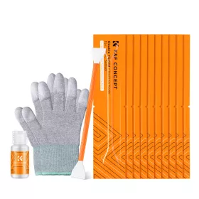  K&F Concept 3in1 APS-C Szenzor Tisztító Dupla-oldalú - CMOS 16mm (10db) +20ml Tisztító-folyadék + PU Pornélküli Kesztyű
