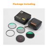 K&F Concept Mágneses Objektív Szűrő Kit - (CPL +ND8 +ND64) + Objektív sapka + Tok - 55mm