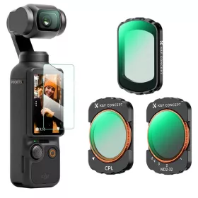   K&F Concept DJI Osmo Pocket 3 szűrő készlet - CPL + Black Mist 1/4 + ND2-32 + kijelzővédő