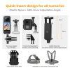 K&F Concept 4 in1 Akciókamera rögzítő szett -Kar, Mellkas, Táska, Fejpánt-Set (fekete)