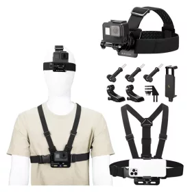   K&F Concept Akciókamera Fejpánt/Mellkaspánt Tartókészlet Kit