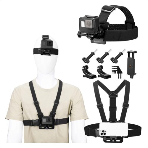 K&F Concept Akciókamera Fejpánt/Mellkaspánt Tartókészlet Kit