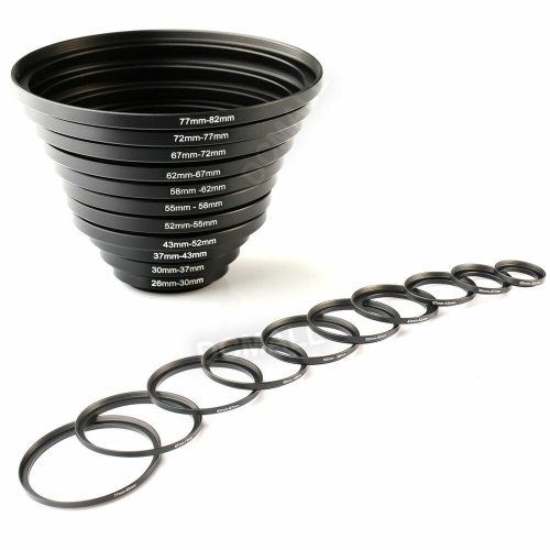 K&F Concept 11-in-1 Step Up Ring (Menetbővítő gyűrű) Kit - szűrő adapter Set (11db)