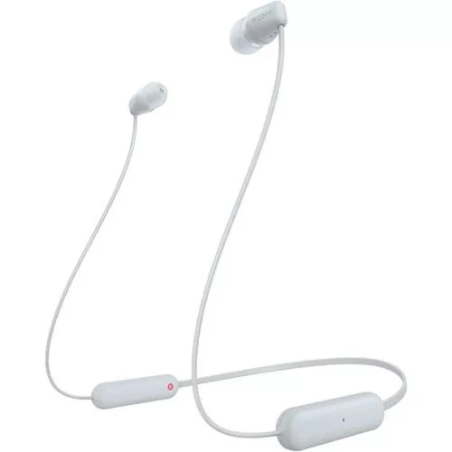 Sony WI-C100 Bluetooth vezeték nélküli fülhallgató, BT 5.0, távirányítóval (fehér)