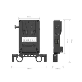   SmallRig V-mount akkumulátor-adapter lemez -alap verzió, dupla rúdrögzítő (3498)