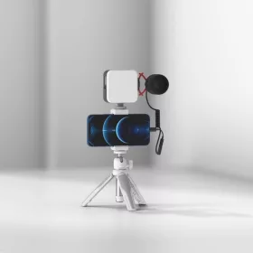   Smallrig Simorr VK-50 Vlog készlet -fehér, állvány, mobiltartó, LED lámpa, mikrofon (3752)