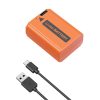 SmallRig Sony NP-FW50 USB C újratölthető fényképezőgép akkumulátor (narancssárga) (4965)