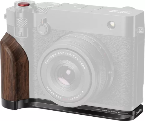 SmallRig 5266 L-alakú rögzítőlap fa markolattal FUJIFILM GFX100RF fényképezőgéphez (fekete)