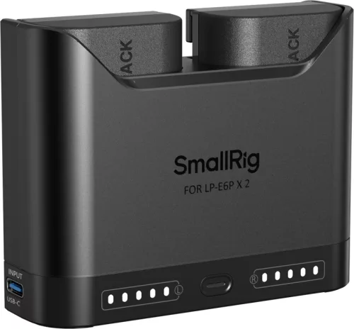 SmallRig Turbo Charging Kit LP-E6N dupla akkumulátor USB-C gyorstöltő (5485) - fekete