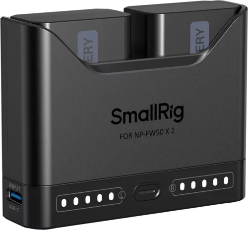 SmallRig Turbo Charging Kit NP-FW50 dupla akkumulátor USB-C gyorstöltő (5488) - fekete