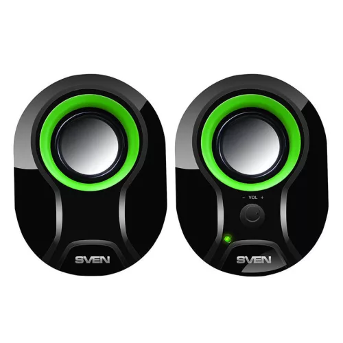 SVEN 290 hangszórók, 5W USB (fekete/zöld)
