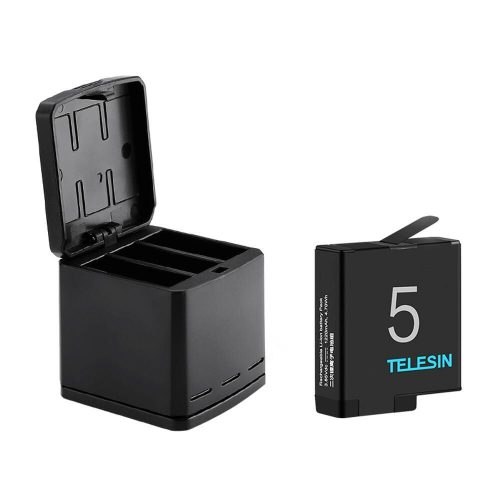 TELESIN GoPro HERO 8 7 6 5 Akkumulátor Tripla-Töltő (3x Charger)