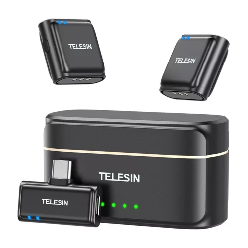 Telesin Telefonok Vezeték nélküli nyakkendő mikrofon és Powerbank (USB-C)