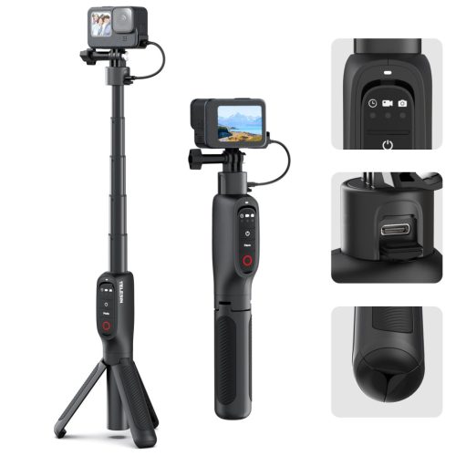 TELESIN GoPro Hero 9/ 10/ 11/ 12/ Max - Akkumlátoros Selfie Bot / Tripod - 70cm