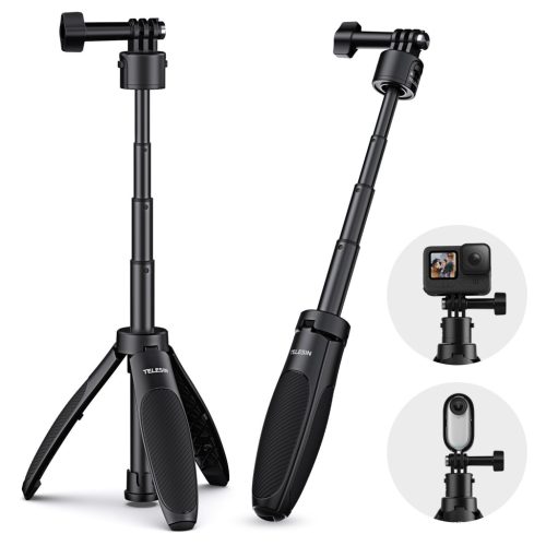 TELESIN Mini Gyorskioldós Asztali Akciókamera Tripod/ Selfie Bot - 90cm