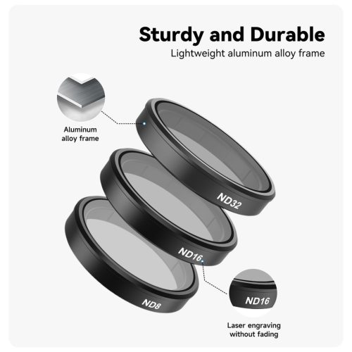 TELESIN 4in1 DJI Osmo Action 3/4 CPL+ND8 ND16 ND32 Objektív Szűrő/ Filter Kit