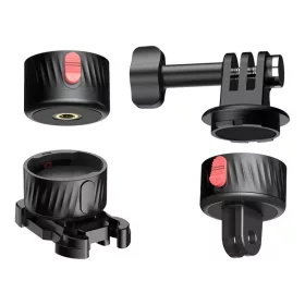   PULUZ 3in1 Akciókamera & GoPro Hero Mágneses Gyorskioldó adapter & QR Adapter & Mágneses J-Hook rögzítő bázis (3db)