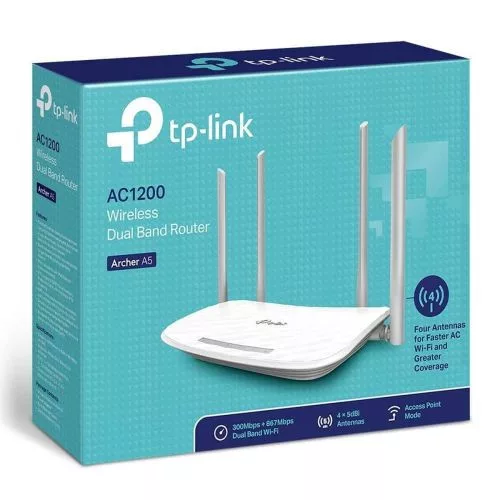 TP-LINK router Archer A5 AC1200 vezeték nélküli 802.11ac/867Mbps LAN/WAN (fehér)