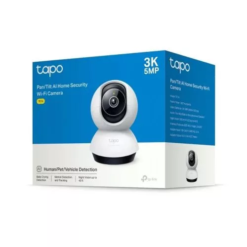TP-Link Tapo TC74 Wi-Fi belteri Pan/Tilt biztonsagi kamera, 3K/5MP, AI-felismeressel (fehér)