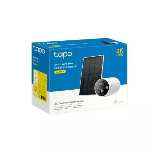 TP-Link Camera Tapo TC85 vezeték nélküli kültéri Security, 2K QHD 4MP, AI, Night Vision, IP66 + TP-Link Tapo Solar Panel 2.5W, IP66 (fekete)