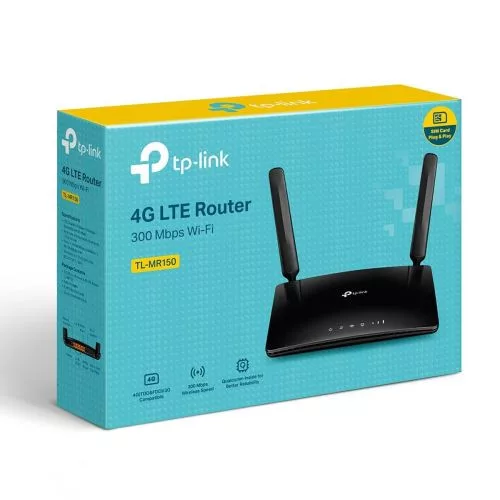 TP-LINK router TL-MR150 N300 vezeték nélküli 802.11n/300Mbps LAN/WAN (fekete)