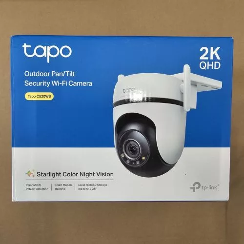 TP-Link Tapo C520WS Wi-Fi Kültéri Biztonsági Kamera Pan/Tilt, 2K QHD 3MP, Éjszakai Látás, 360 Fokos (fehér)