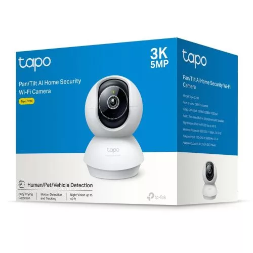 TP-Link Camera Tapo C230 Wi-Fi beltéri Pan/Tilt Security 2K QHD, AI, 360 Degrees, Night Vision (fehér)