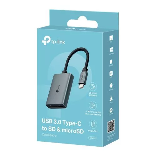TP-Link adapter UA440C Type-C – SD & Micro SD Card Reader (fekete)