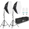 HPUSN HP01 Dupla-Softbox Set - 2* 85W CFL E27 76cm Softbox 2M Álvánnyal